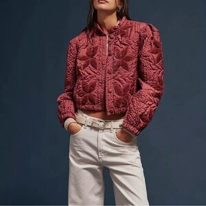 Free People- Quinn Quilted Jacket in Marsala Small